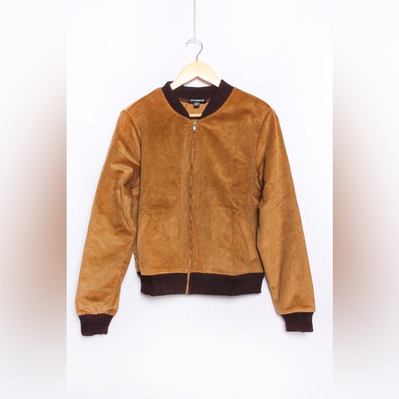 Women's Large Long Sleeve Lined Corduroy Bomber Jacket - Picture 3 of 8